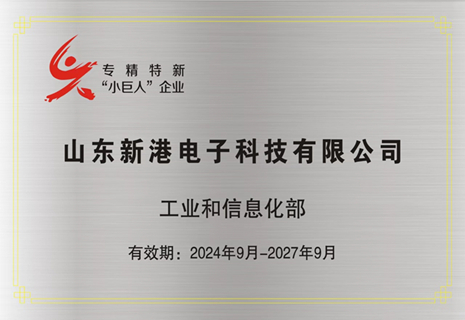 喜訊！新港電子入選第六批專精特新“小巨人”企業稱號